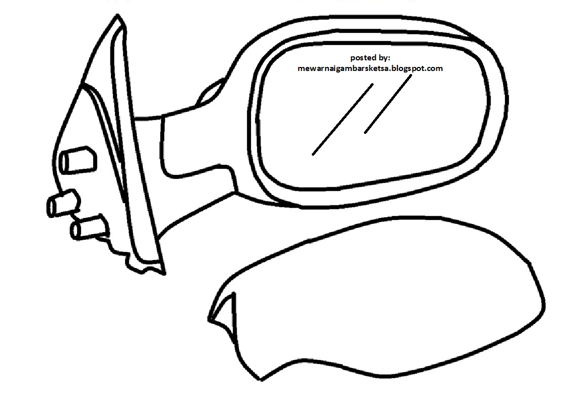 Mewarnai Gambar: Mewarnai Gambar Sketsa Kaca Spion 2