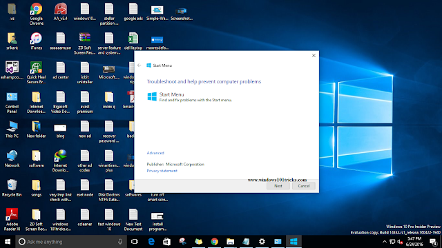 windows 10 start menu troubleshooter windows 10 start menu troubleshooter