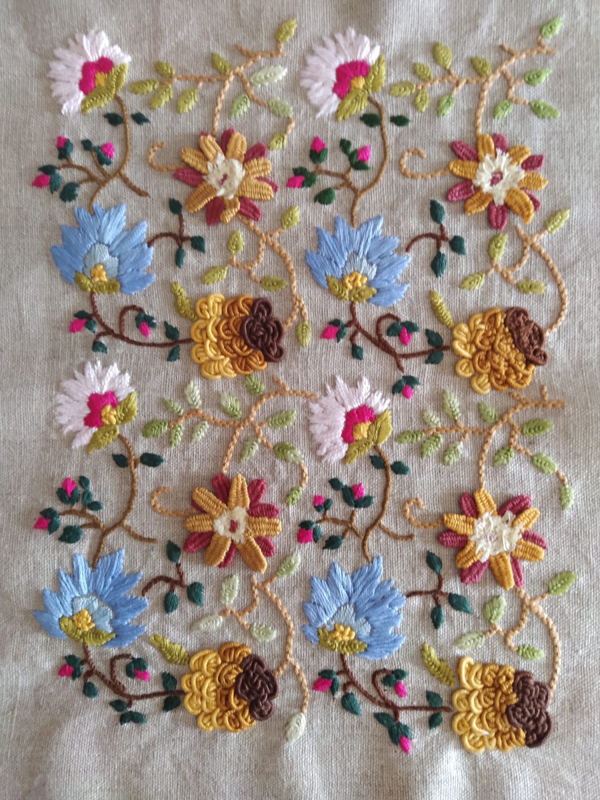 JUBILOCIOS PANEL DE FLORES BORDADAS