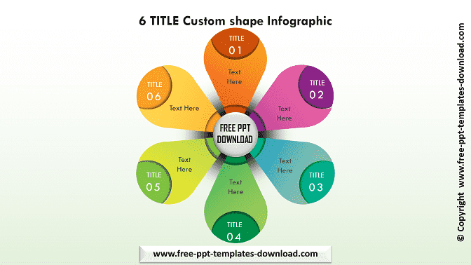 6 TITLE Custom shape Infographic Light
