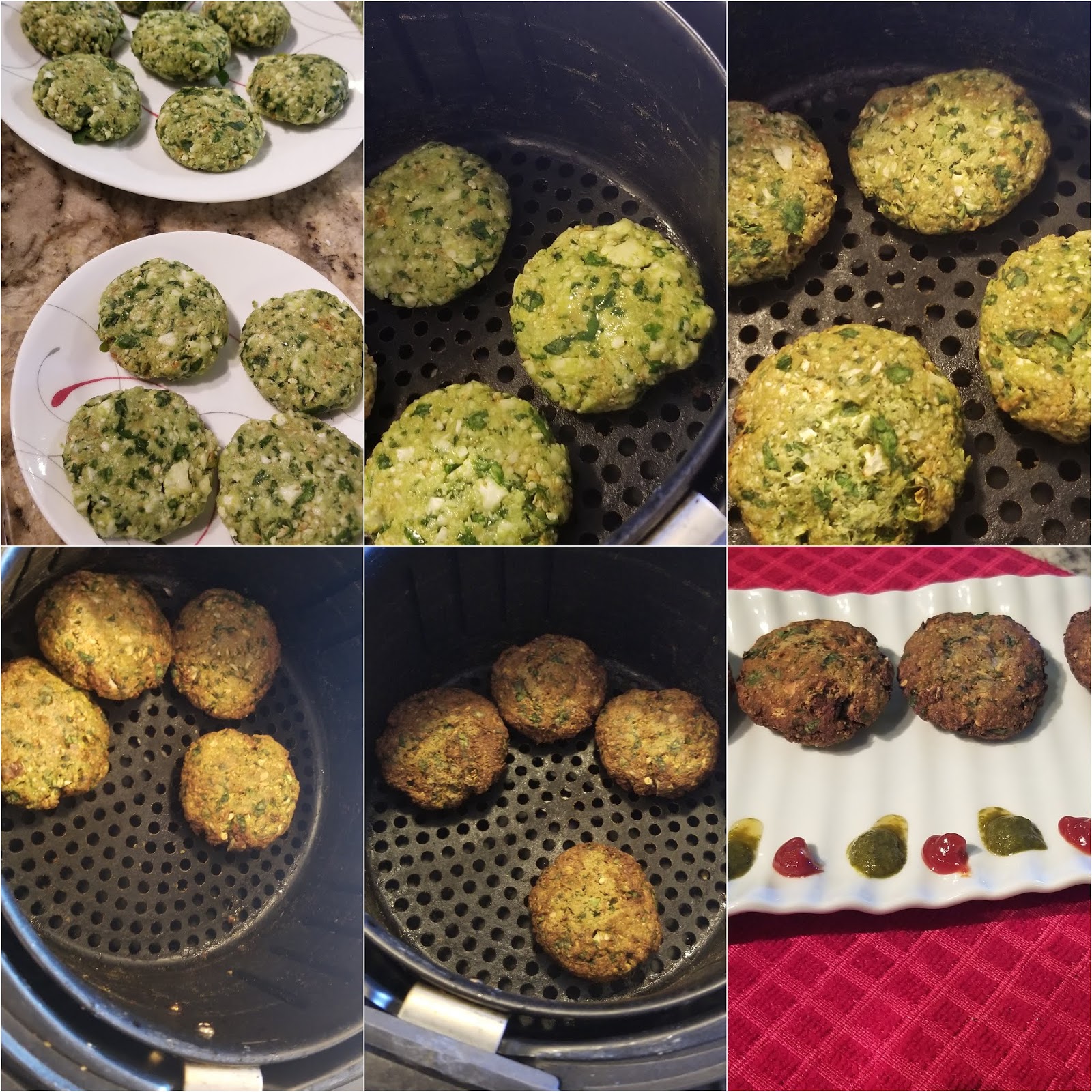 Yummy food in Tummy Healthy Cauliflower and Spinach Fritters/cutlets