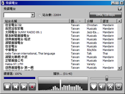 RadioSure V2.2.1039 繁體中文綠色免安裝版，支援錄音，可即時收聽全世界上百個國家，超過2萬個廣播電台的網路收音機！