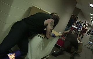 WWF / WWE SUMMERSLAM 1996 - Undertaker and Mankind Brawl Backstage in the Boiler Room Brawl