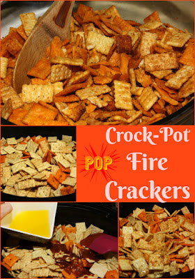 Crock-Pot Fire Crackers - a tasty snack mix made in your slow cooker.
