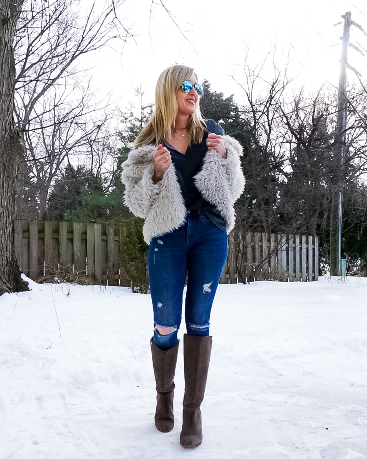 how to style a cropped teddy coat