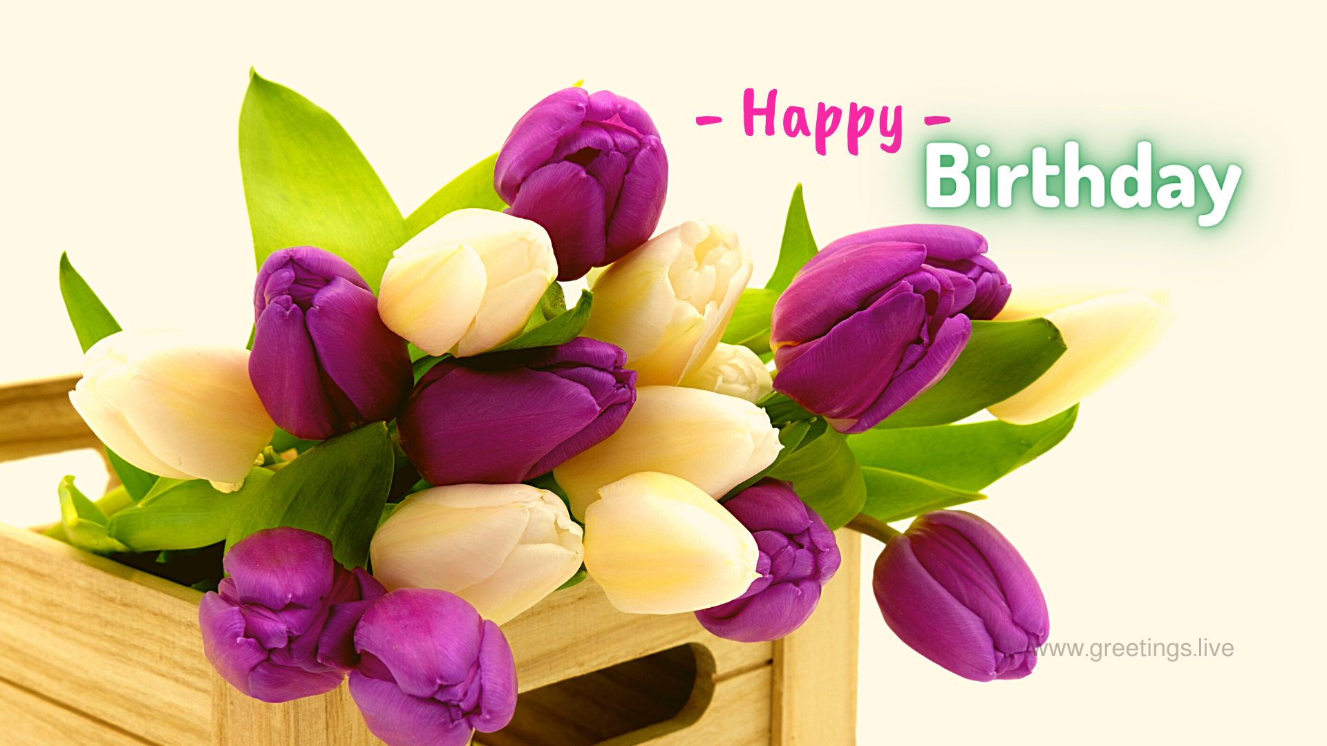 Greetings.Live*Free Daily Greetings Pictures Festival GIF Images Happy Birthday wishes tulips