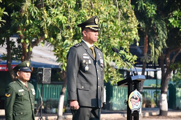 HUT TNI ke-74, Kasrem 082/CPYJ Pimpin Upacara HUT TNI ke-74, Kasrem 082/CPYJ Pimpin Upacara
