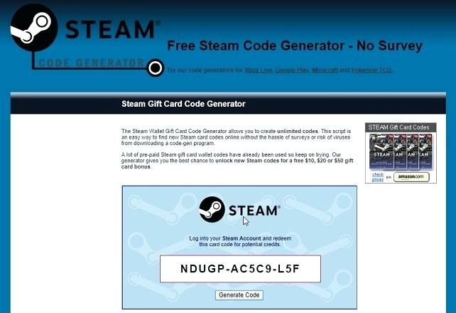 free steam card code