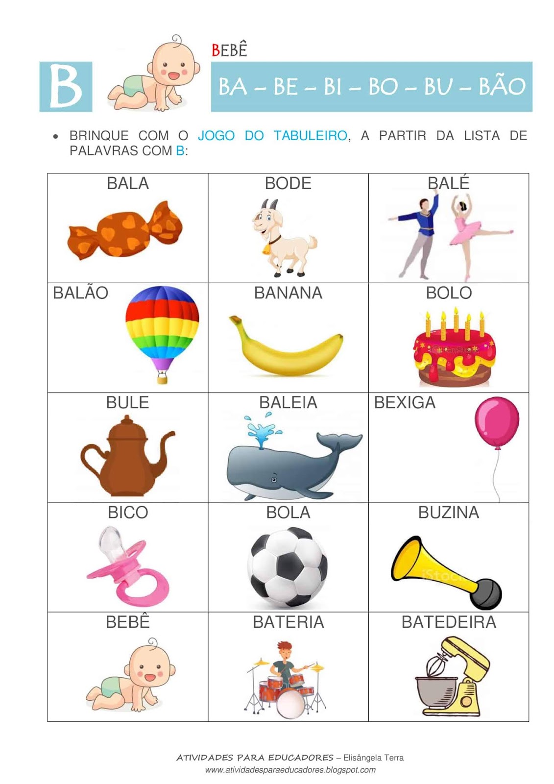 Palavras Com A Letra B Para Alfabetizar EDULEARN Palavras Com A Letra B Para Alfabetizar EDULEARN