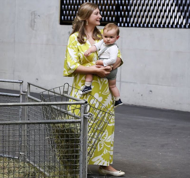 Princess Stephanie wore a new poppy jersey  chartreuse, garden tropic maxi dress from Boden. Prince Charles