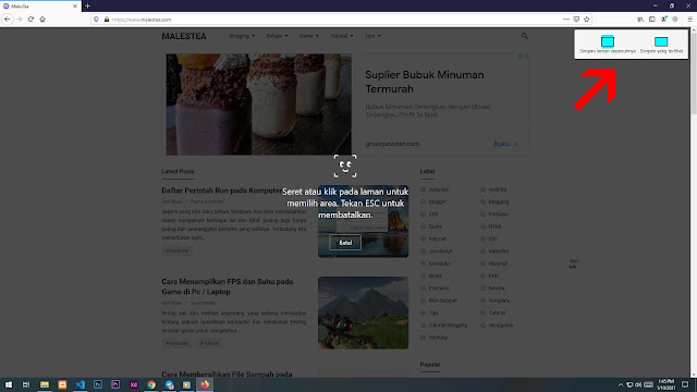 Cara Melakukan Screenshot di Browser