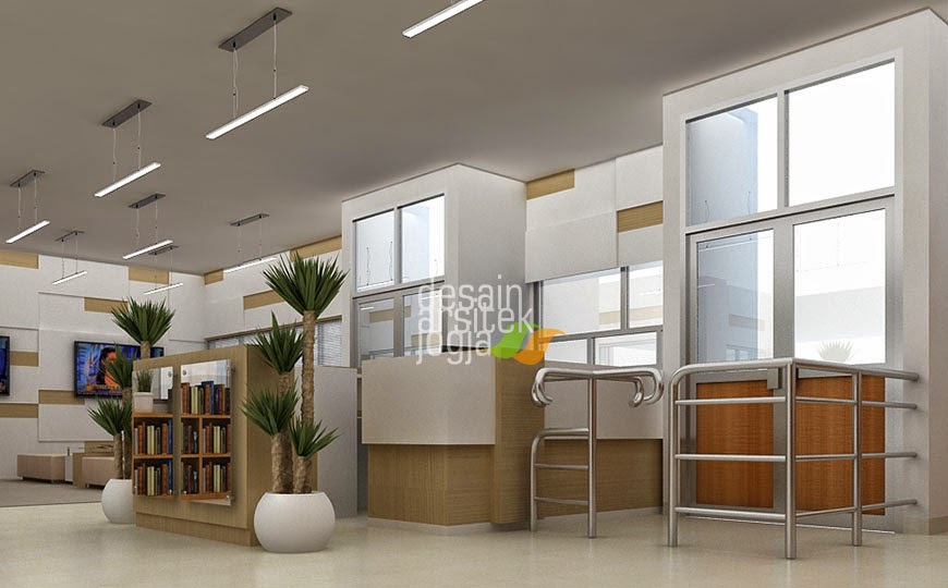 Desain Interior Front Office Perpustakaan