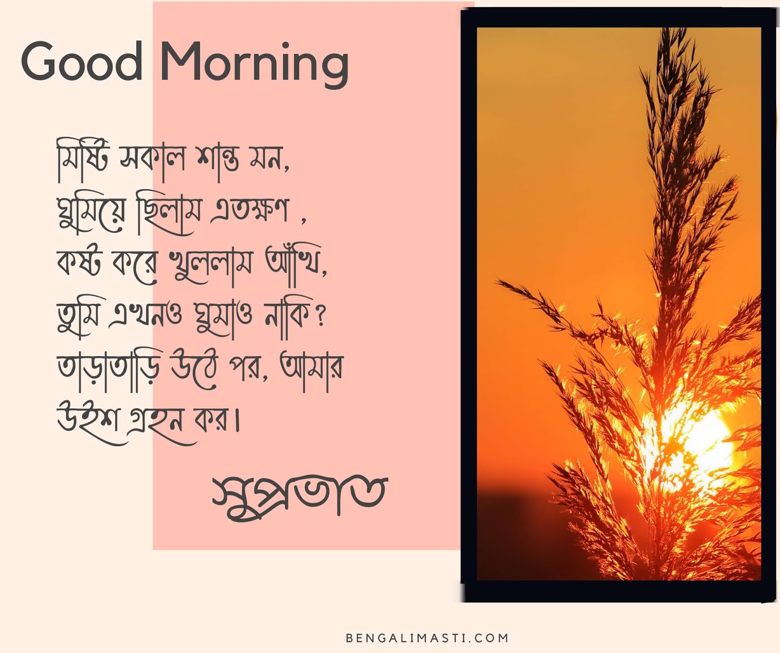 Good Morning image in bengali