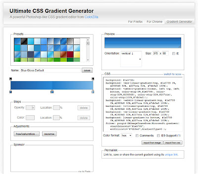 Ultimate CSS Gradient Generator - генератор эфекта градиента CSS3