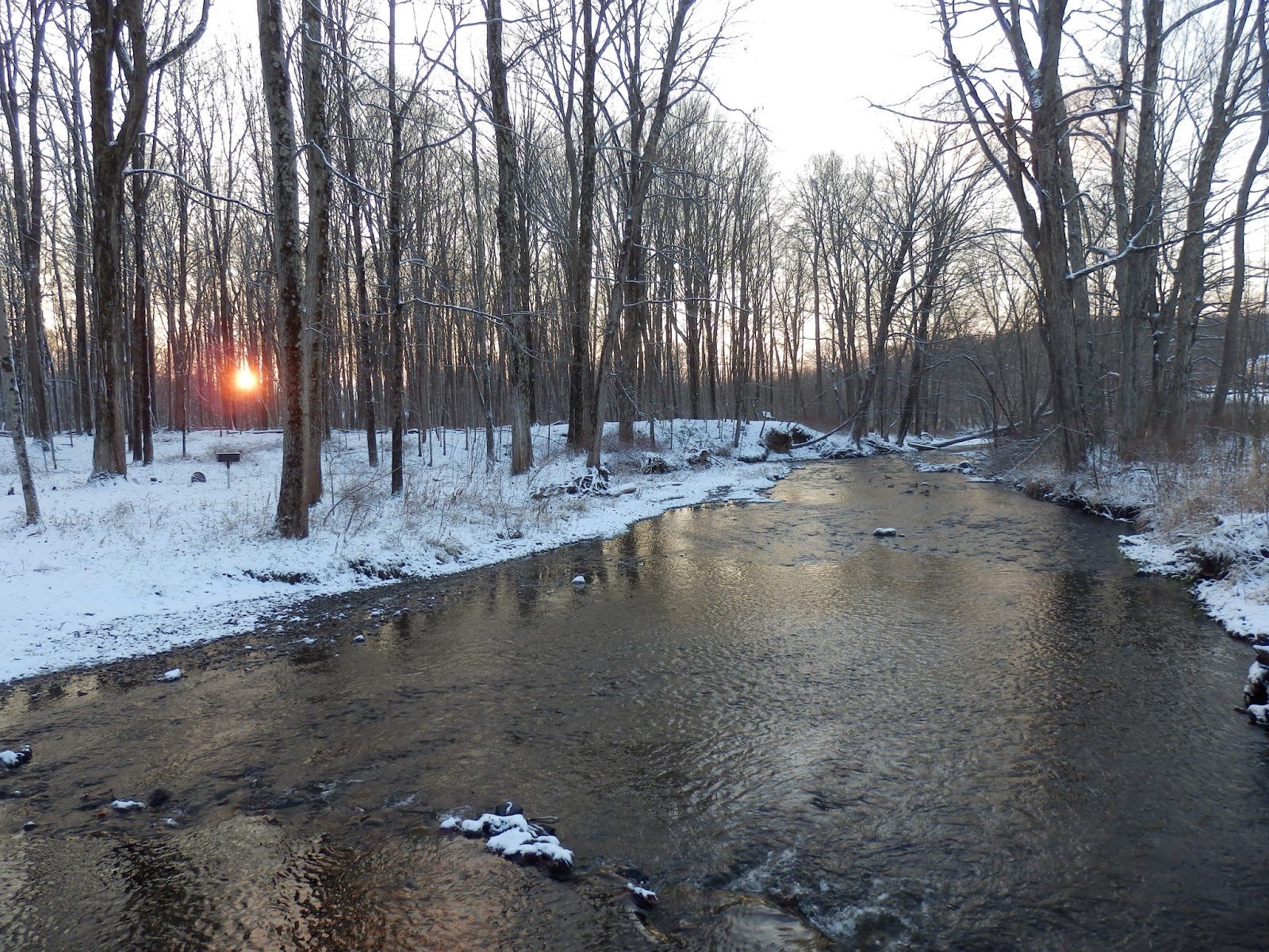 Walking Man 24 7 Light Snow in Schodack Town Park