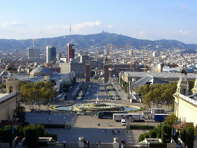 Barcelona from the National Palace of Catalonia in Montjuïc