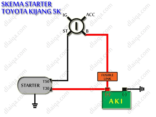 skema starter asli (tanpa relay tambahan)