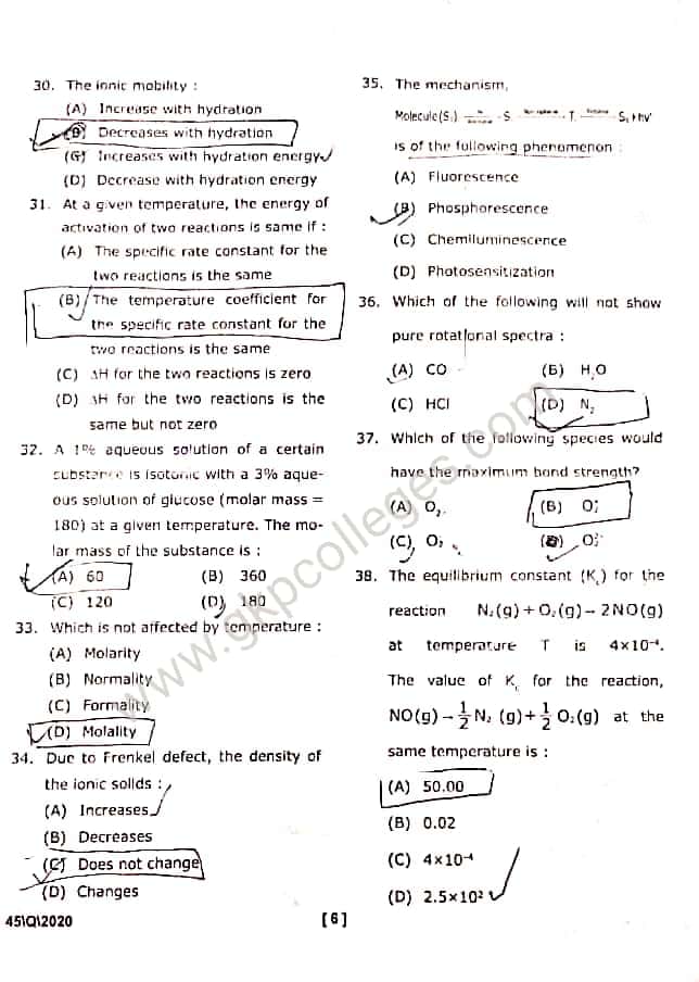 phd entrance exam question papers with answers pdf chemistry