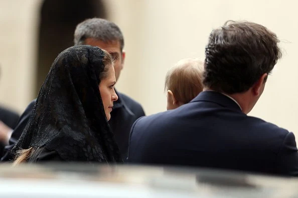 Princess Madeleine of Sweden, Christopher O'Neill and their daughter Princess Leonore, Queen Silvia of Sweden attends a meeting with Pope Francis