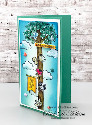 Mini Slimline Card using the Woodland Wonder Stamp Set from Stampin' Up!, The Spot Challenge 150 click here to learn more