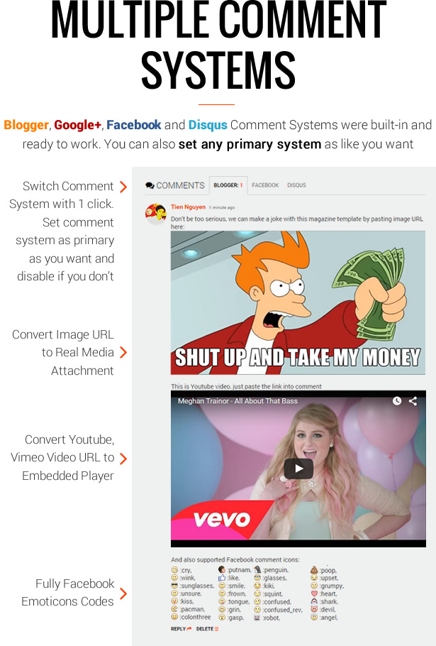Multiple Comment System - MagOne - Magazine Blogger Template