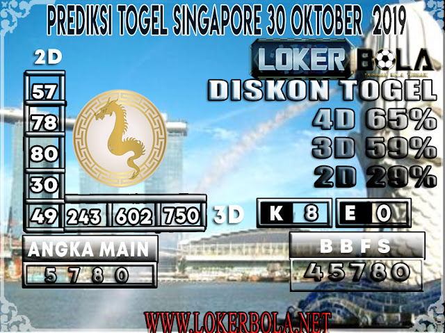 PREDIKSI TOGEL SINGAPORE LOKERBOLA 30 OKTOBER 2019