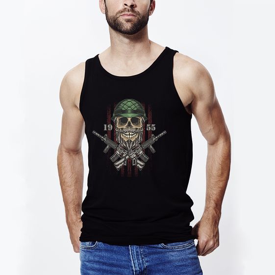 ÁO TANK TOP THỂ THAO IN HÌNH AMERICAN SKULL ARMY 6558