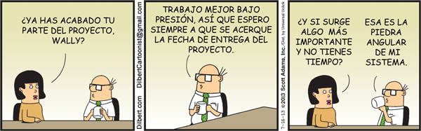 Trabajar bajo presión, según Dilbert