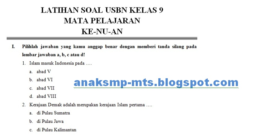 Soal Ukk Aswaja Semester Genap Kelas 9