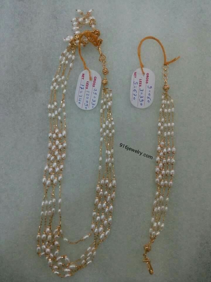 Awesome Ruby emerald pearls beeds chains | SUDHAKAR GOLD WORKS