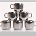 PIQUANT KITCHENWARE Stainless Steel Apple Tea & Coffee Cup Set of 6 Pcs