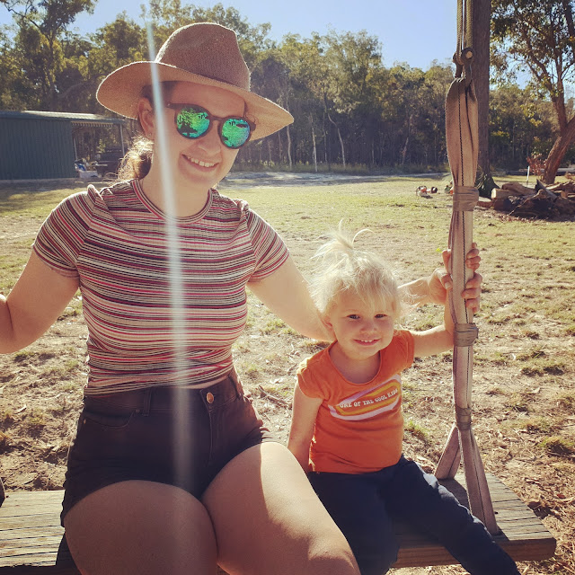 Mum and daughter on swing