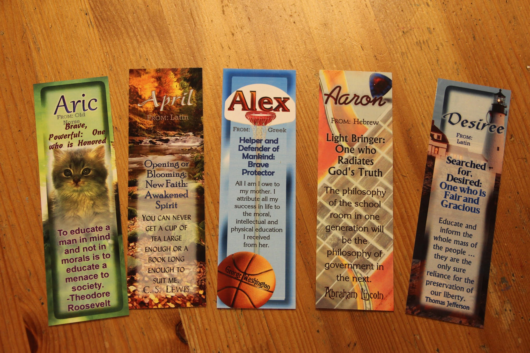 Our homeschool notebook Name Meaning Bookmarks (A REVIEW)