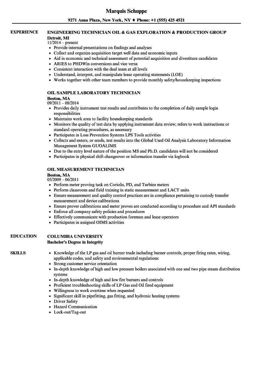 best resume format for oil and gas industry