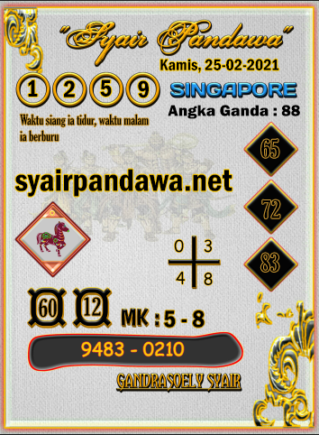 Gambar Syair Pandawa Sgp kamis 25 februari 2021