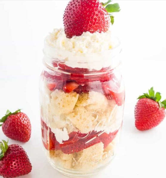 Low Carb + Gluten Free Strawberry Shortcake in A Jar Low Carb + Gluten Free Strawberry Shortcake in A Jar