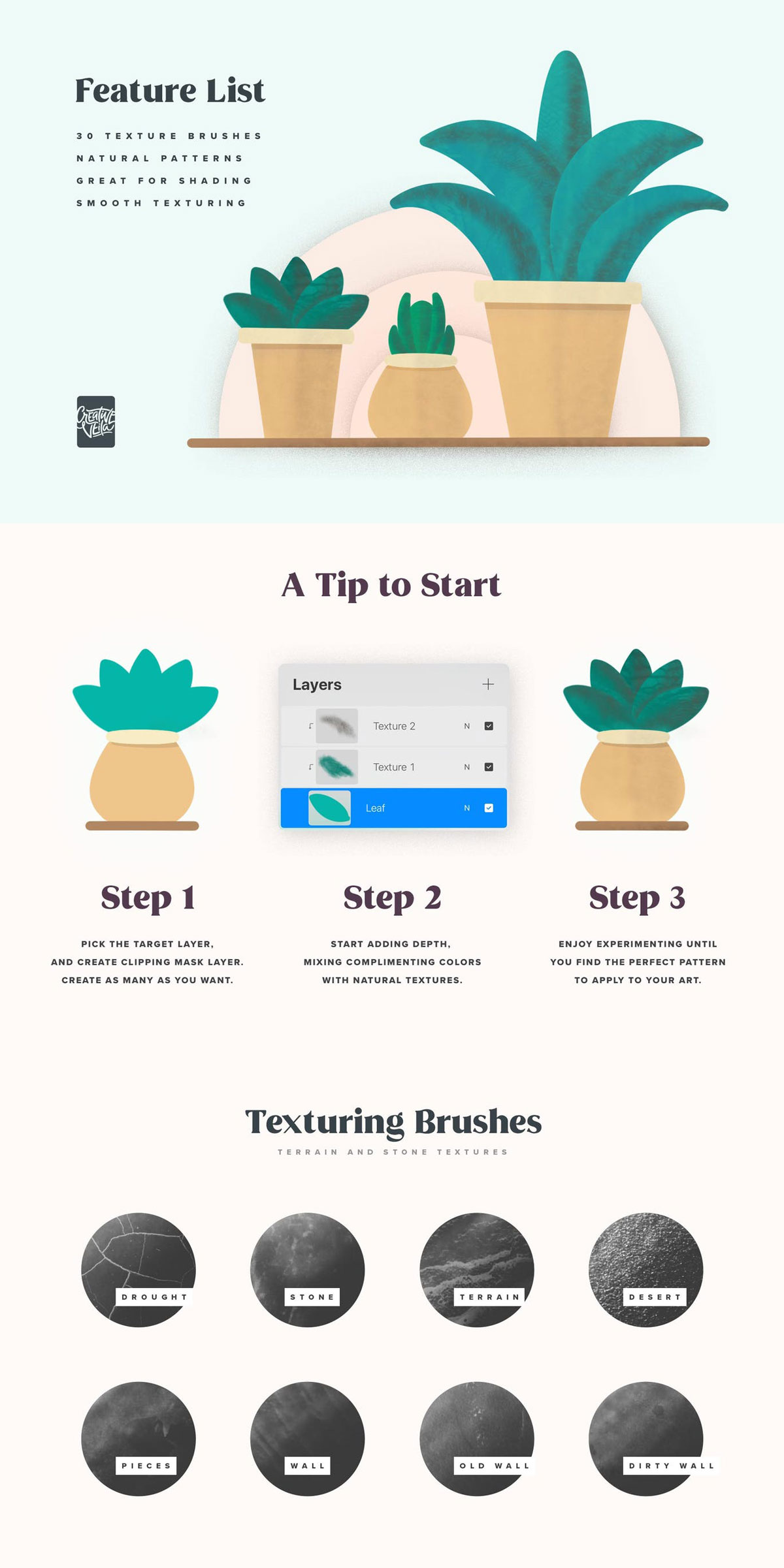 Shading and Texture Procreate Brushes 2 Shading and Texture Procreate Brushes Free