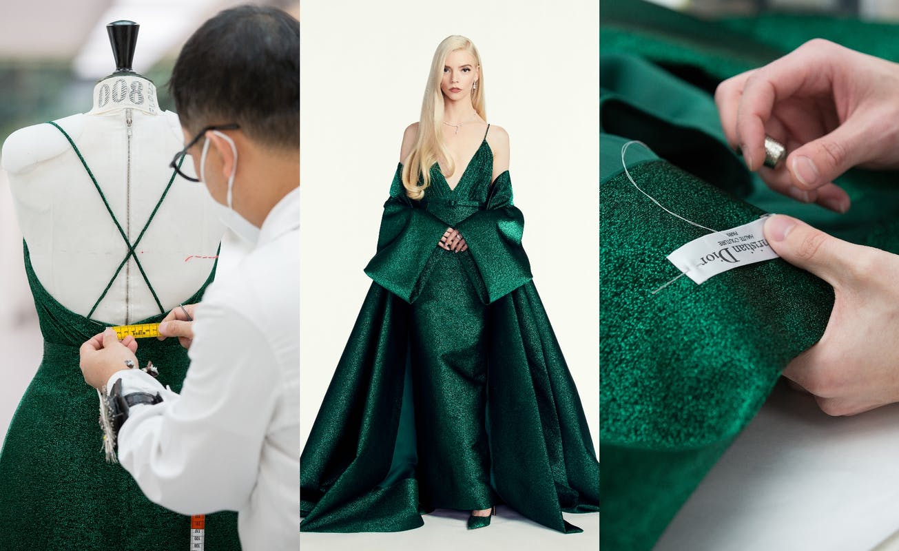 DRAGON: Anya Taylor-Joy in Green Dior Dress for the 2021 Golden Globes