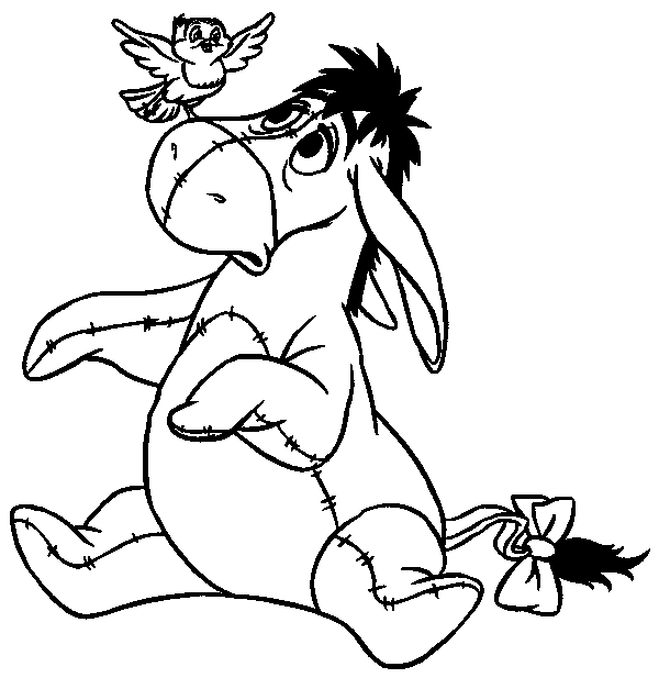 Winnie The Pooh Coloring Pages : Eeyore The Donkey title=