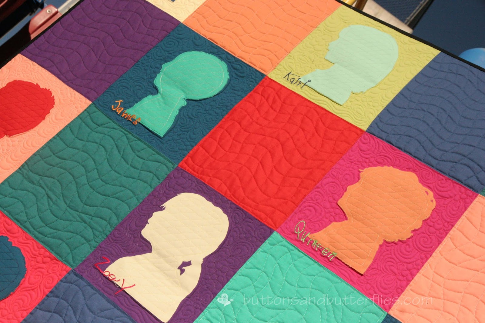 Buttons and Butterflies Sweet Silhouette {Quilt}