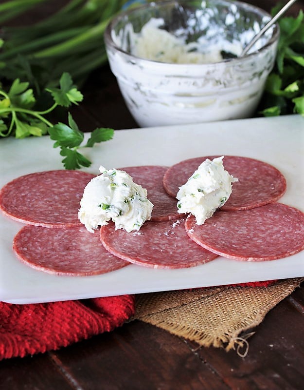 Quick & Easy Salami Cream Cheese RollUps The Kitchen is My Playground