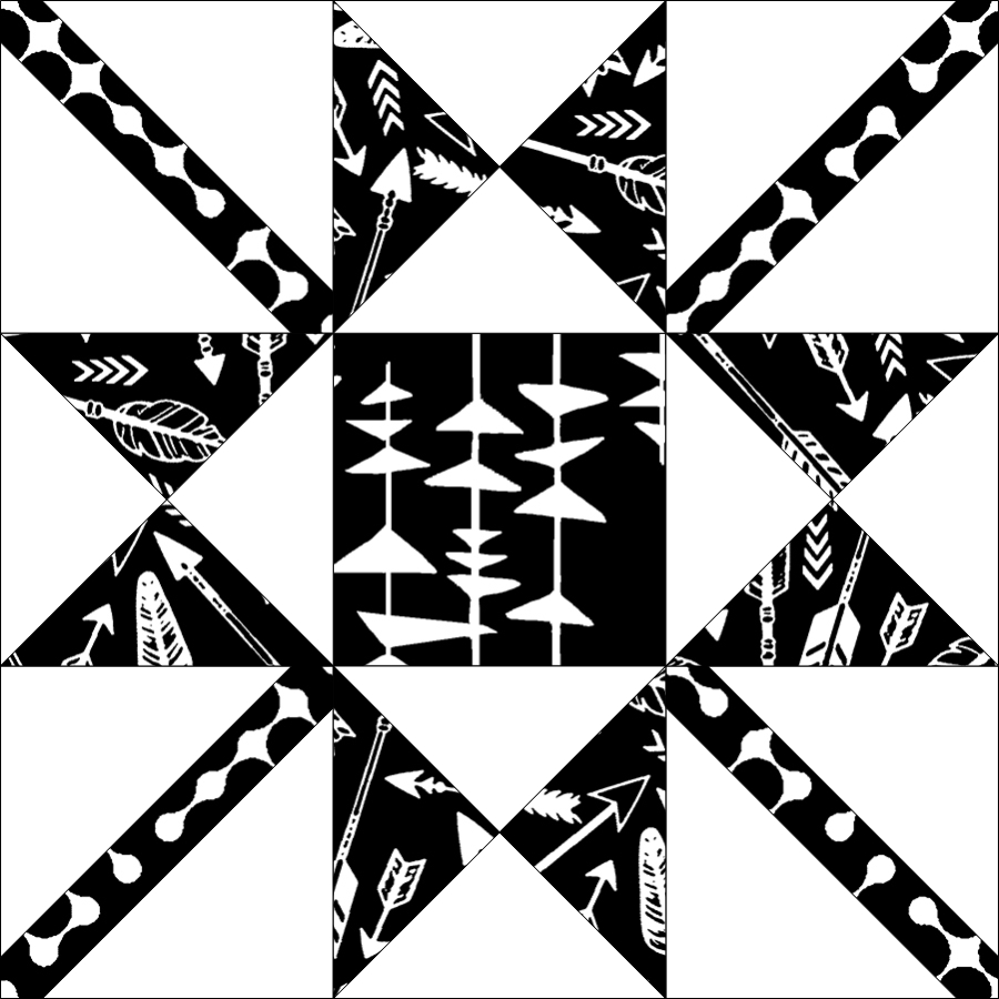 Pieced Brain Black and White free quilt pattern