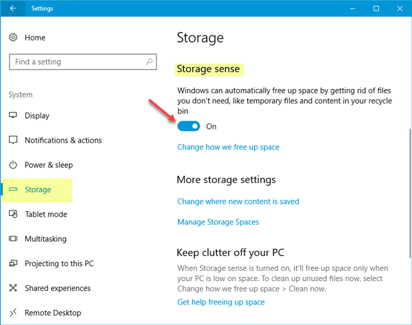 Автоматически удалять файлы в папке загрузки и корзине через 30 дней в Windows 10