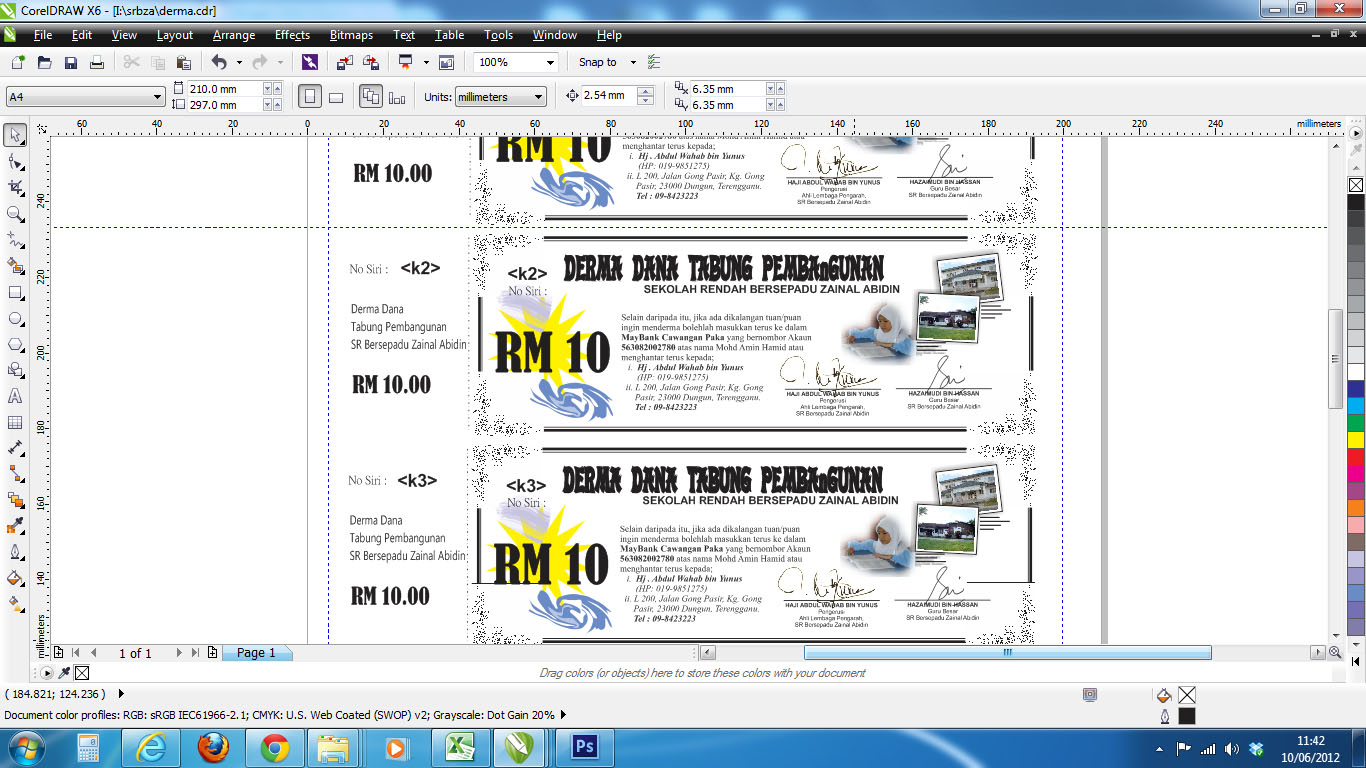 Print Merge Menggunakan CorelDraw | ZULBMOHD