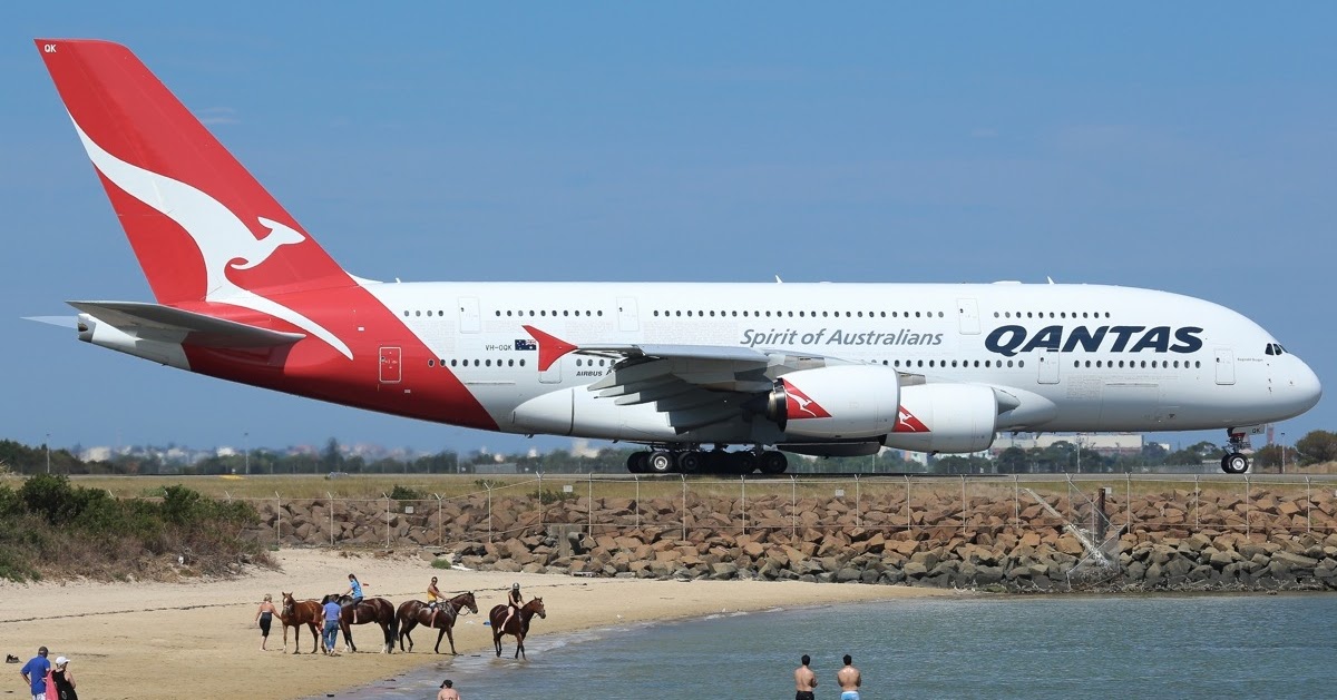 Qantas Airbus A380800 Coast Taxiing Aircraft Wallpaper