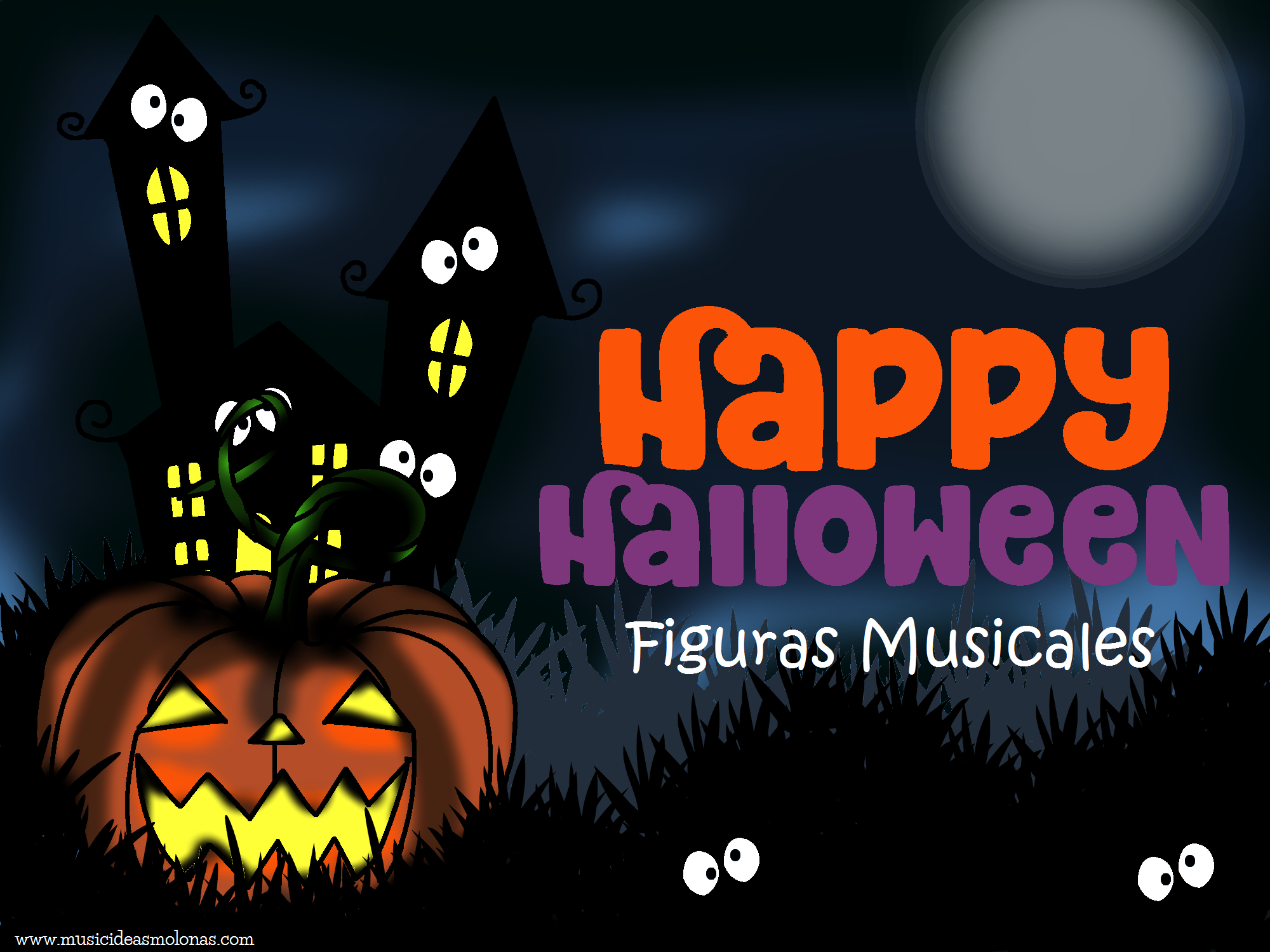 obesidad Moderar Nervio Happy Halloween de figuras musicales [Music Ideas]