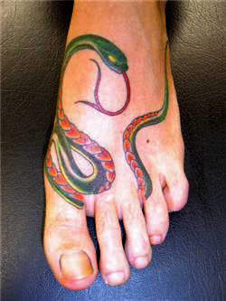 3D Snakes Tattoo on Foot