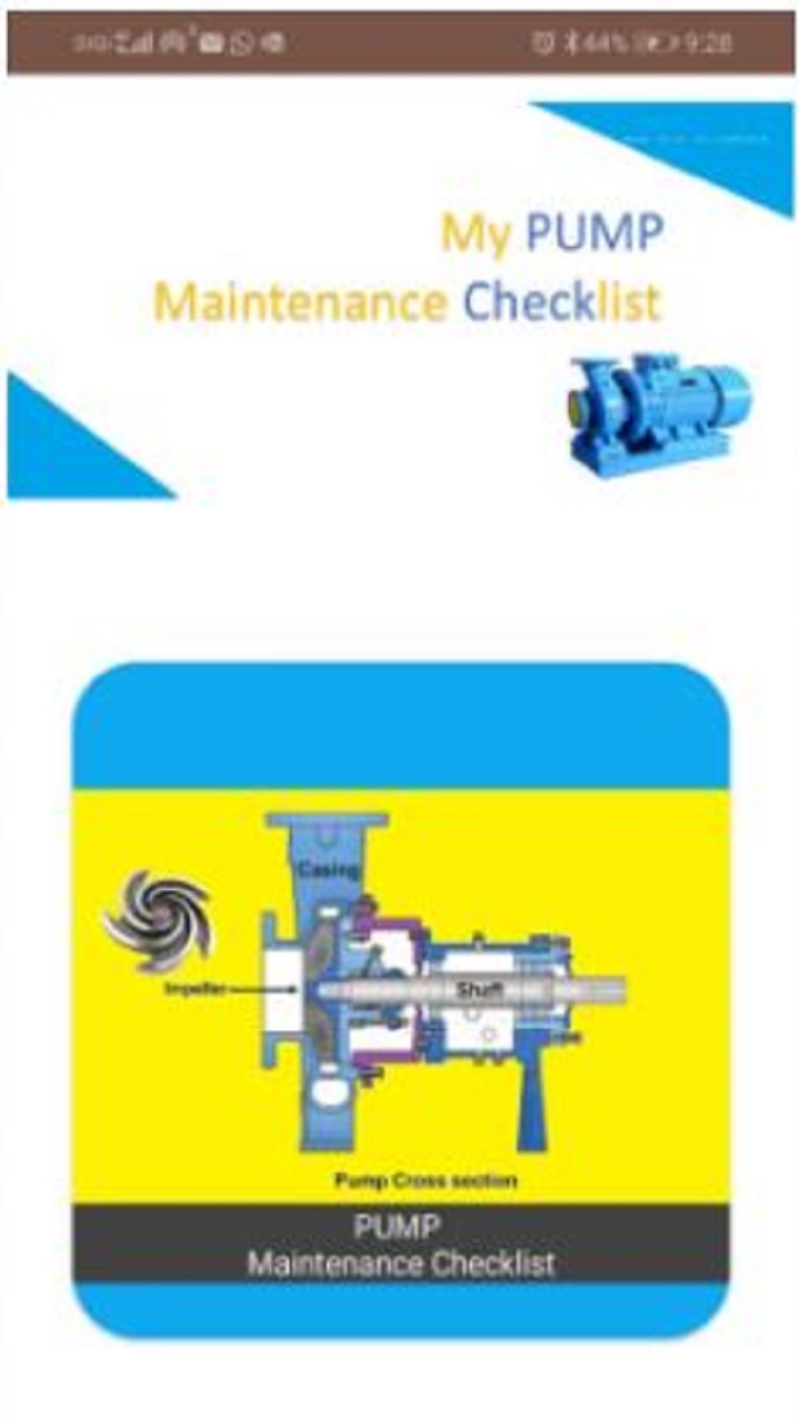 Pump Maintenance Checklist