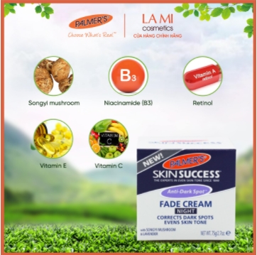 Kem Dưỡng Trắng Sáng Da Ban Đêm, Mờ Thâm Nám – Tàn Nhang 75g-Palmer’s