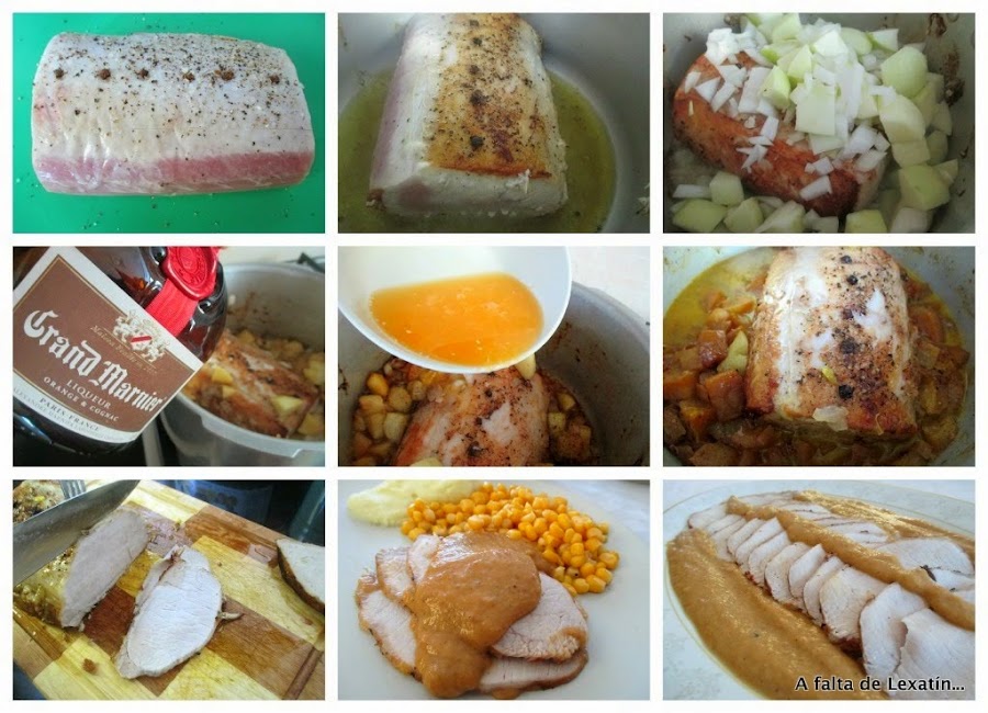 Lomo de cerdo con salsa de manzana y naranja